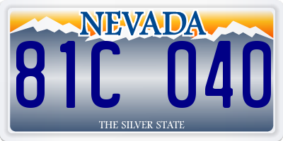 NV license plate 81C040