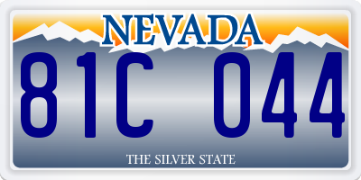 NV license plate 81C044