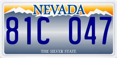 NV license plate 81C047