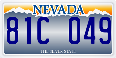 NV license plate 81C049