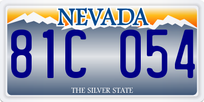 NV license plate 81C054