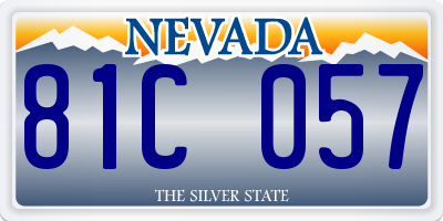 NV license plate 81C057