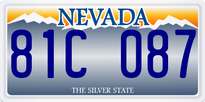 NV license plate 81C087