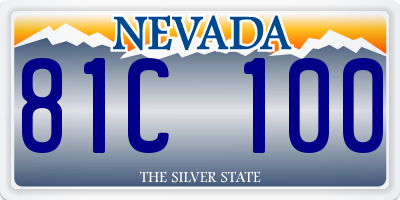 NV license plate 81C100