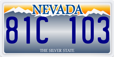 NV license plate 81C103