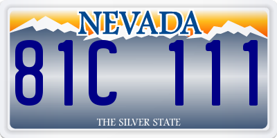 NV license plate 81C111