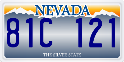 NV license plate 81C121