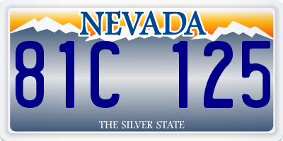 NV license plate 81C125