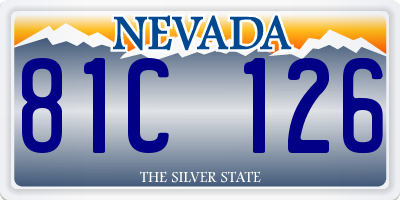 NV license plate 81C126