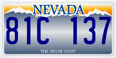 NV license plate 81C137