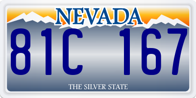 NV license plate 81C167