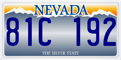 NV license plate 81C192