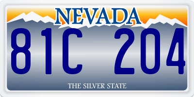 NV license plate 81C204