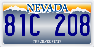 NV license plate 81C208