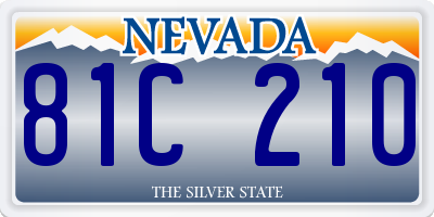 NV license plate 81C210