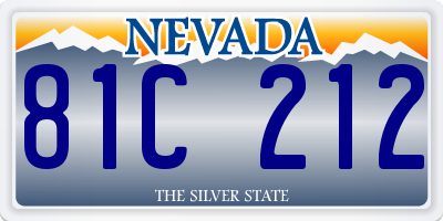 NV license plate 81C212