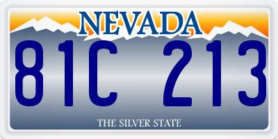 NV license plate 81C213