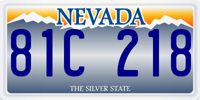 NV license plate 81C218