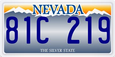 NV license plate 81C219