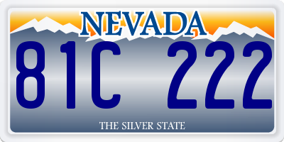 NV license plate 81C222