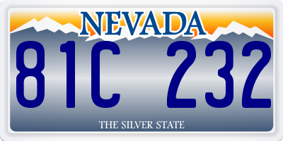 NV license plate 81C232