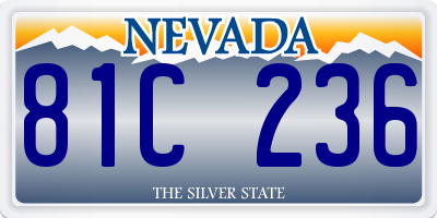 NV license plate 81C236