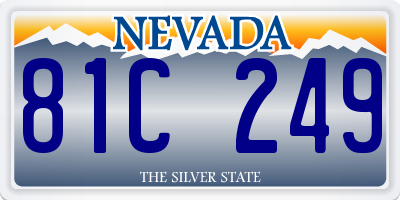 NV license plate 81C249