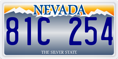 NV license plate 81C254