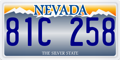 NV license plate 81C258