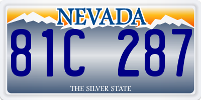 NV license plate 81C287