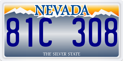 NV license plate 81C308