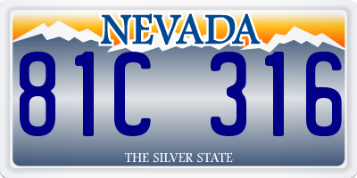 NV license plate 81C316