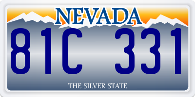 NV license plate 81C331