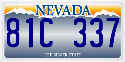 NV license plate 81C337