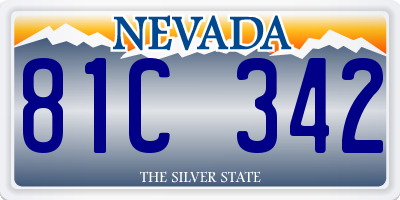 NV license plate 81C342