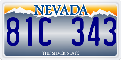 NV license plate 81C343