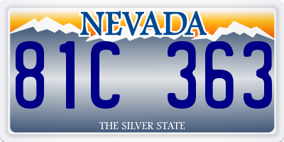 NV license plate 81C363