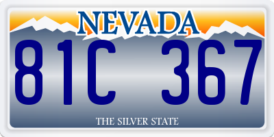 NV license plate 81C367