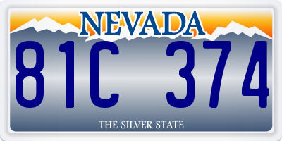 NV license plate 81C374