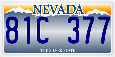 NV license plate 81C377