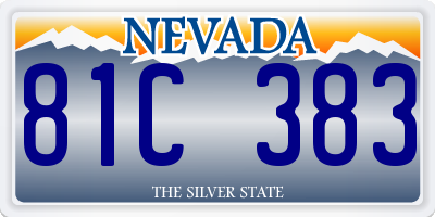 NV license plate 81C383