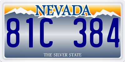 NV license plate 81C384