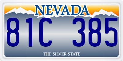 NV license plate 81C385