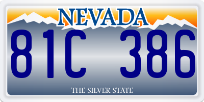 NV license plate 81C386