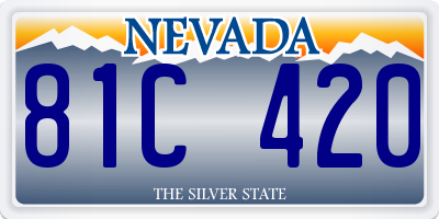 NV license plate 81C420