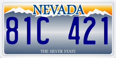 NV license plate 81C421