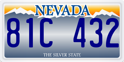 NV license plate 81C432