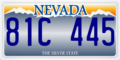 NV license plate 81C445