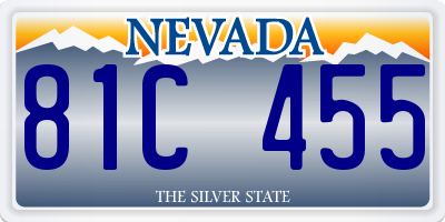 NV license plate 81C455