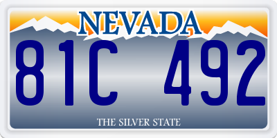 NV license plate 81C492